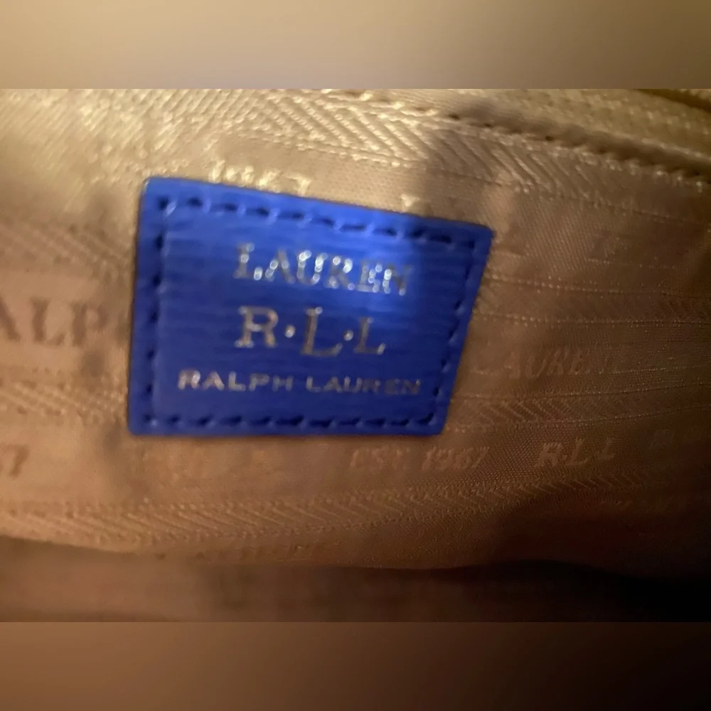 Ralph Lauren Lowell Iris cobalt blue large leather tote bag - Picture 8 of 16